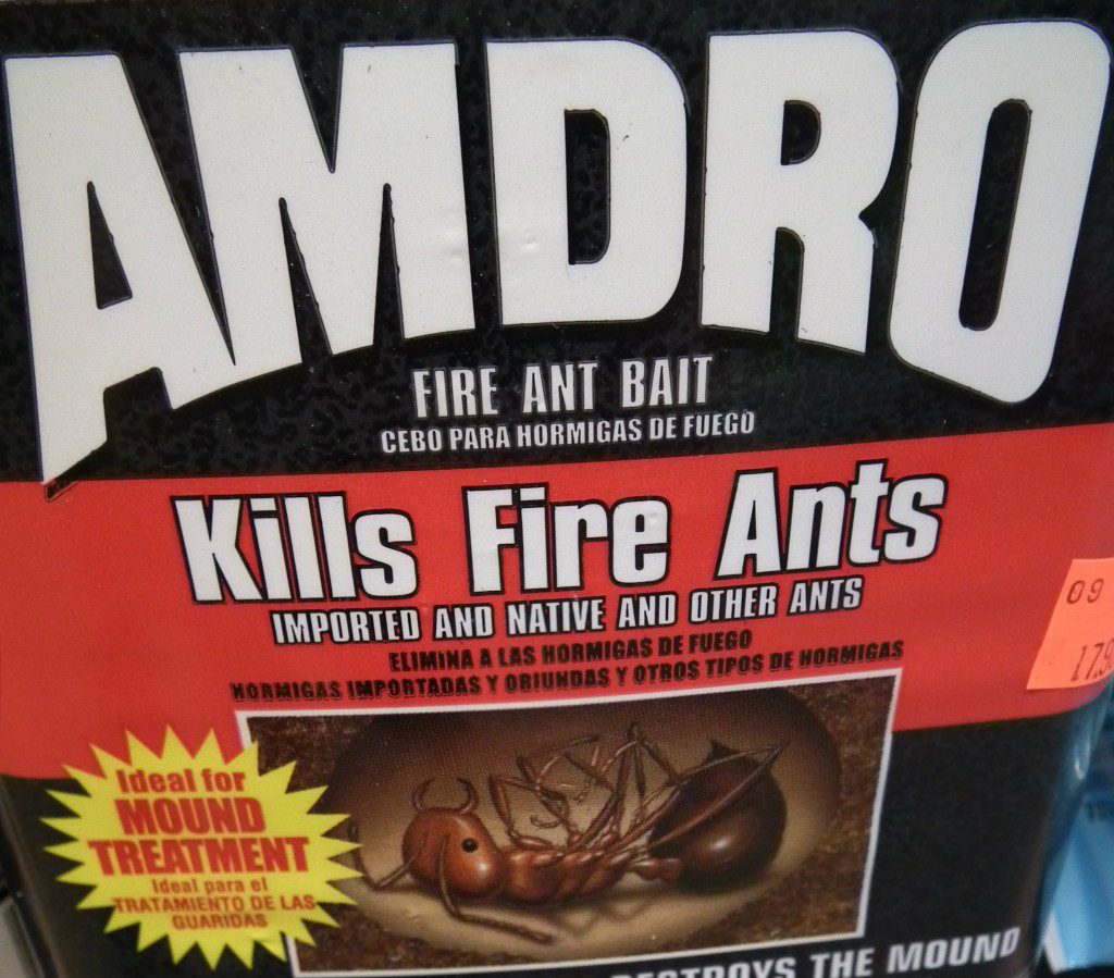 Away they go with Amdro, although it's not their slogan it should be. Amdro is one of those Ant killers that will turn them dead as a door nail in seconds flat. This will work and destroy the entire colony. Sprinkle it directly on the mound and watch them die. Sorry little guys, you lose.
