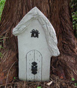 This sweet fairy door was made locally by a Koi Club member and all around nice guy. The hardware is genuine repurposed from old homes!